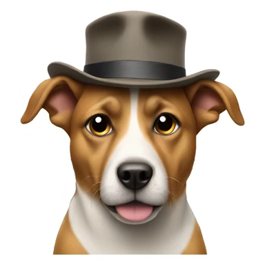 Dog with hat and driving a car sticker