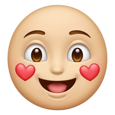 A single emoji that's feeling extreme happiness. Blushing and feeling in love. Grinning and smiling and making a kissy face. Something sweet and perfect to send to someone you love. Not a familiar love something deep and profound. Something unique. sticker
