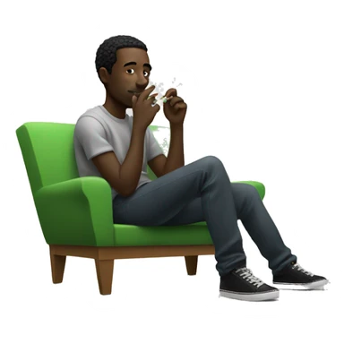 Black man chilling smoking weed sticker