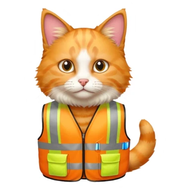 cat in hi-vis vest sticker