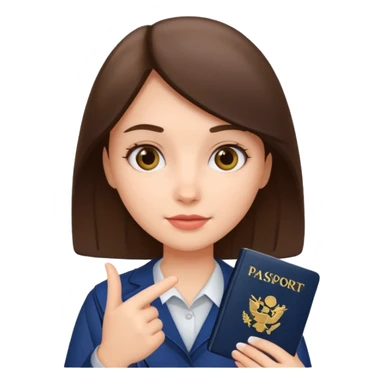 girl holding passport sticker
