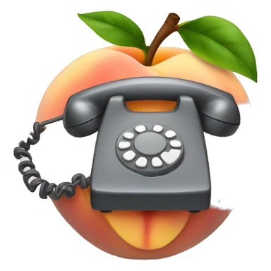 A peach with a telephone on each cheek sticker