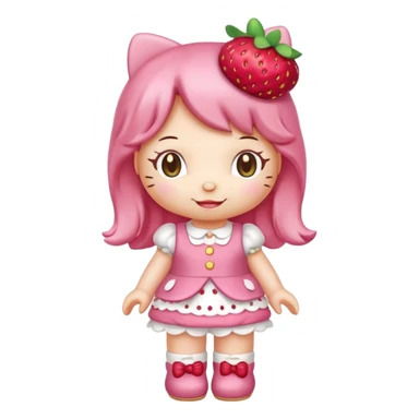 hello kitty strawberry shortcake pink full body sticker