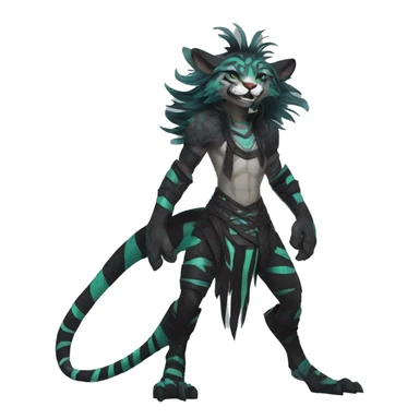 Cool Modern Edgy Vernid species with edgy stripe markings by LiLaiRa full body sticker