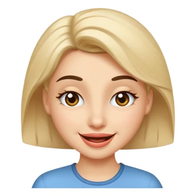 Leyla as a winking emoji, playful and friendly sticker