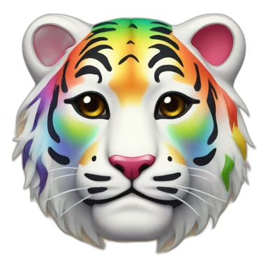 rainbow tiger Japanese mask sticker