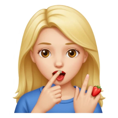 Una chica mordiendo su dedo  sticker