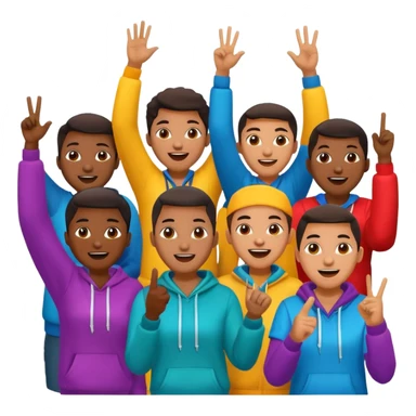 African American crowd of fans at a rap concert sticker