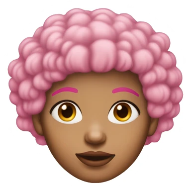 light skin girl with pink afro hair and nose pierced  sticker