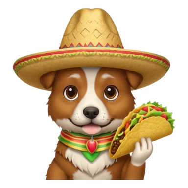 A Italian dog with sombrero and taco sticker