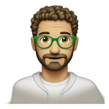 HOMBRE LENTES CABELLO RIZADO OJOS VERDES sticker