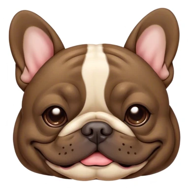Cinematic Meme-Worthy Chubby Sleeping Brindle French Bulldog Portrait Emoji, Head resting peacefully with a contented smile, showcasing a delightfully chubby build and a luxuriously soft brindle coat with subtle fawn highlights, eyes shut in a serene nap, Simplified yet hilariously adorable features, highly detailed, glowing with a soft, drowsy light, high shine, relaxed and utterly lovable, stylized with an air of playful laziness, bright and heartwarming, soft glowing outline, capturing the essence of a comically sleepy companion, so meme-worthy it feels like it could instantly become the next viral sensation of adorable slumber! sticker