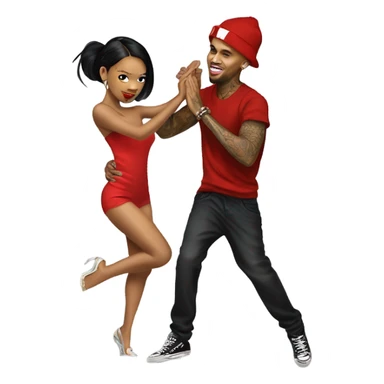 Hyper Realistic Chris Brown dancing with Karruche Tran sticker