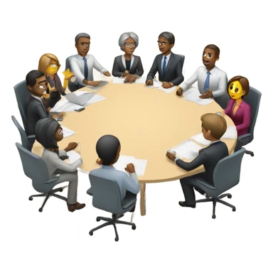 men and women work meeting at a table sticker