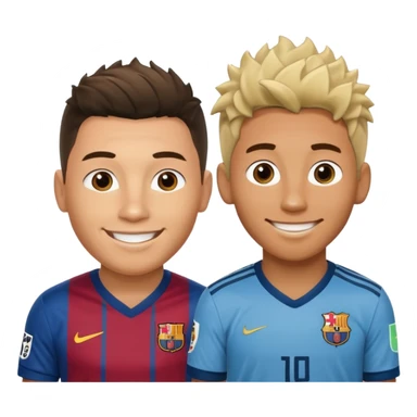 Prime noodle hair ronaldo and prime 2012 messi Smiling in one Photo and make it realistic  sticker