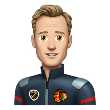 Fancy disco futuristic Jonathan Toews in spaceship sticker