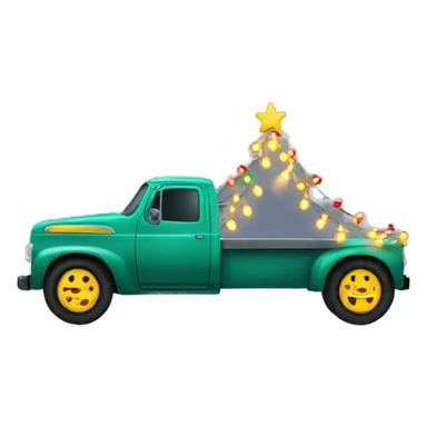 Truck with Christmas lights on it  sticker