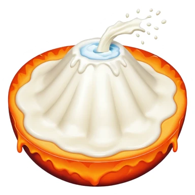 Volcano shooting out milk sticker