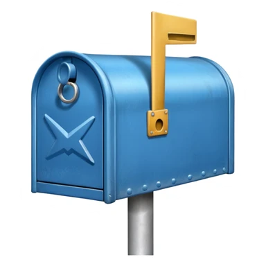 empty open blue mailbox sticker