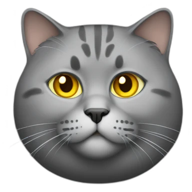 Fat cat grey with yellow eyes sticker