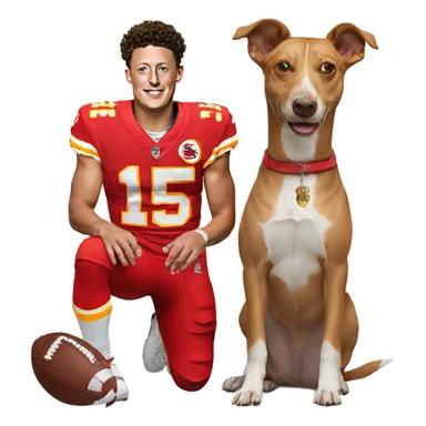 Patrick Mahomes with a dog sticker