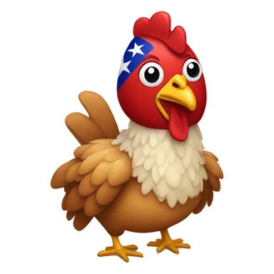 chicken with the color of flag turkey sticker