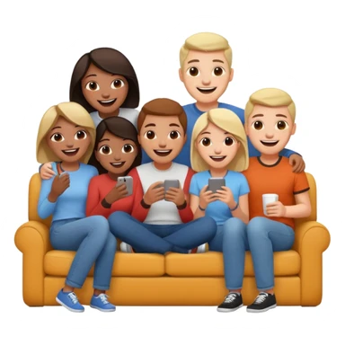 group of friends on couch having a blast sticker