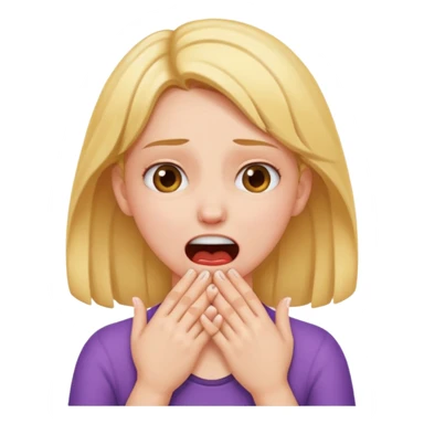 girl choking herself with her hands as a joke sticker