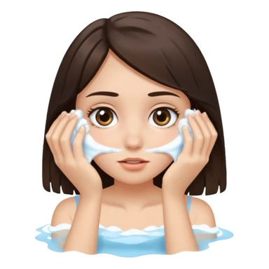 Brunette girl washing her eyes sticker