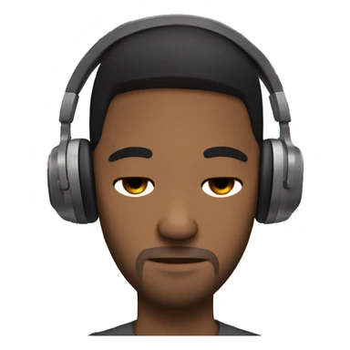 sleepy zzz brown skin man with black hair with a pair of headphones on sticker