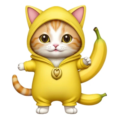 Cat wearing banana costume  sticker