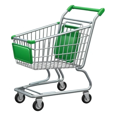 create empty shopping trolley emoji with green accent color sticker