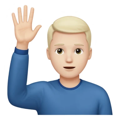 guy with a blank face throwing his hand in the air  sticker