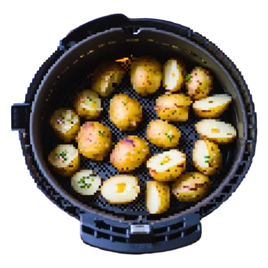 air fryer potatoes, retro and fun sticker