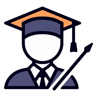 Teacher with graduation cap and pointer stick sticker