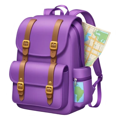 Dora the Explorer's purple backpack with map peeking out sticker