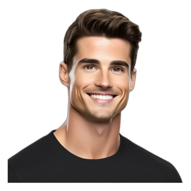 Mason mount Cristiano Ronaldo Matt Bomer 30 year old Silicon Valley product designer smiling with stubble and mustache in a black tshirt with broad shoulders profile photo sticker