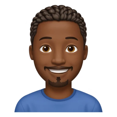 Hazme un emoji de un hombre negro con trenzas cortas y una pequeña perilla sin bigote sticker