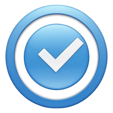 blue circle with a checkmark white in the middle sticker