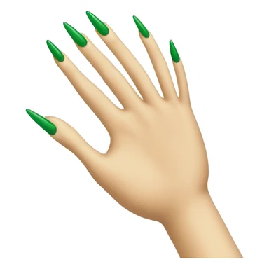 Hand with long green sharp nail sticker