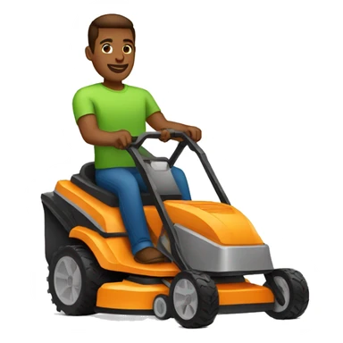 Light brown skin man using lawnmower  sticker