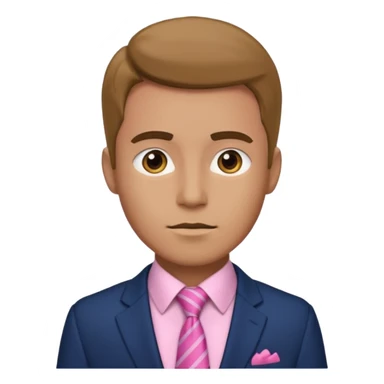 man with pink tie and blazer sticker