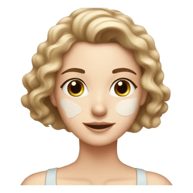 white girl doing skin care sticker