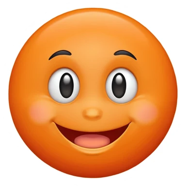 Orange happy with face sticker