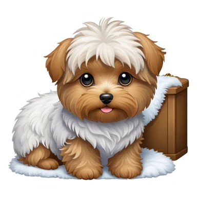Yorkiepoo  in cozy indoor setting sticker