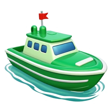 green plastic toy boat sticker