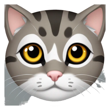 European cat grey brown white black with hazel eyes iOS 18 style  sticker