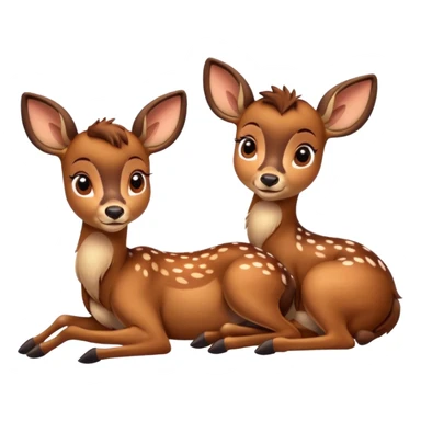 two Bambi deer are lying down sticker