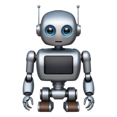 I want atom from reel steel that has gray body with black screen and blue eyes  form the screen and a brown top a  robot his face is the screen  sticker