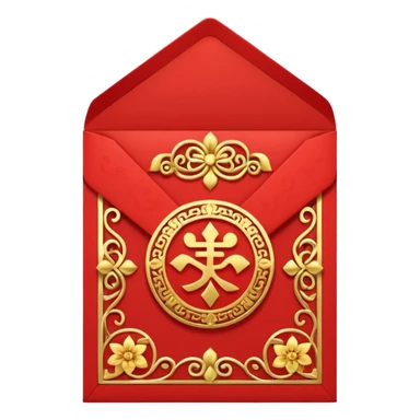 chinese new year red envelope standing view sticker